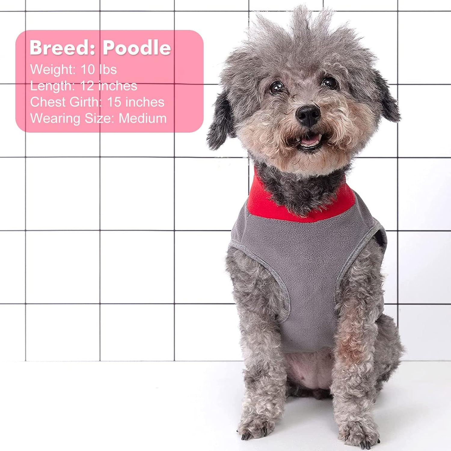 2 Pack Dog Fleece Sweater Stretchy Sweatshirt with Reflective Stripe Pullover Soft Jacket Pet Clothes Dog Sweaters for Small Dogs, Red & Grey M