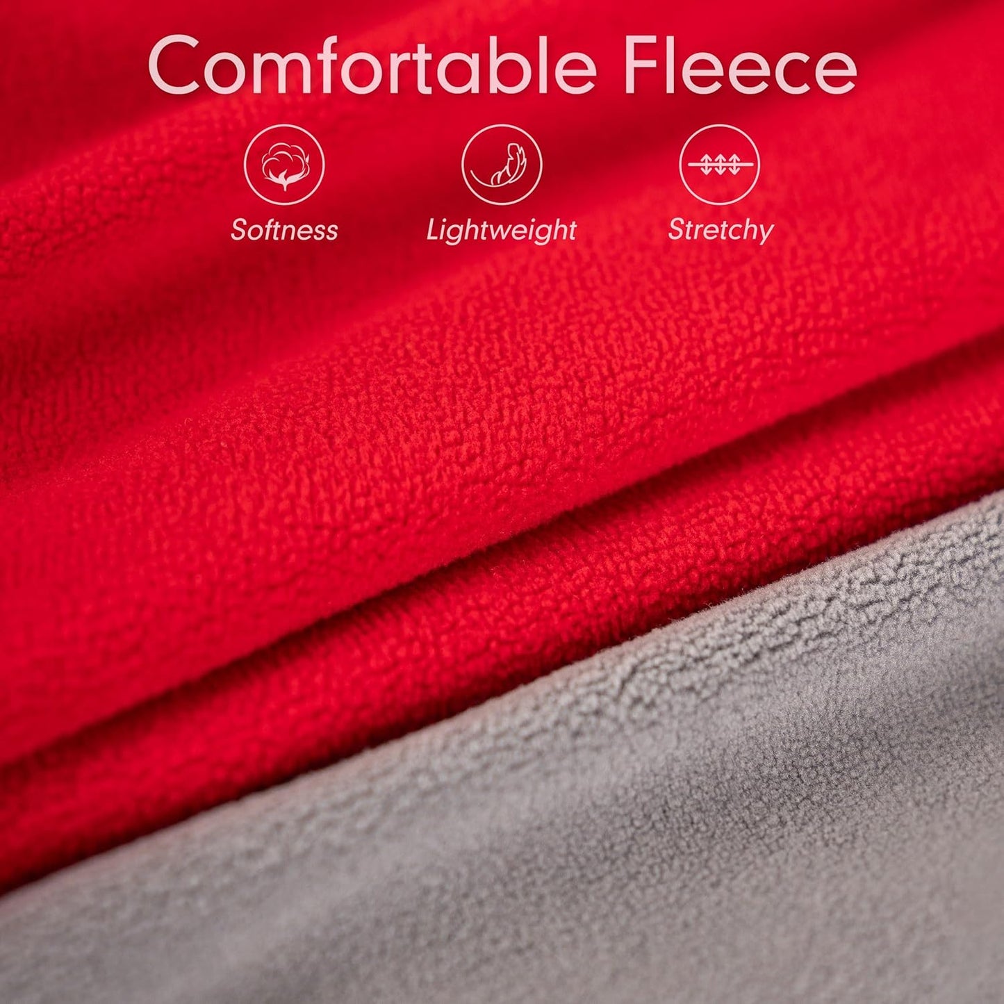 2 Pack Dog Fleece Sweater Stretchy Sweatshirt with Reflective Stripe Pullover Soft Jacket Pet Clothes Dog Sweaters for Small Dogs, Red & Grey M